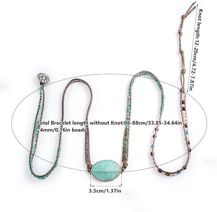 ZOSOJONA Women Wrap Bracelets Boho Natural Stone Jasper Turquoises Strand Bracelet Jewelry Collection