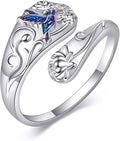 Spoon Rings 925 Sterling Silver Adjustable Hummingbird/Shark/Daisy/Tree Of Life/Dragonfly/Witches Knot/Sea Turtle Ring Thumb Rings Birthday Jewelry Gifts for Women Mother