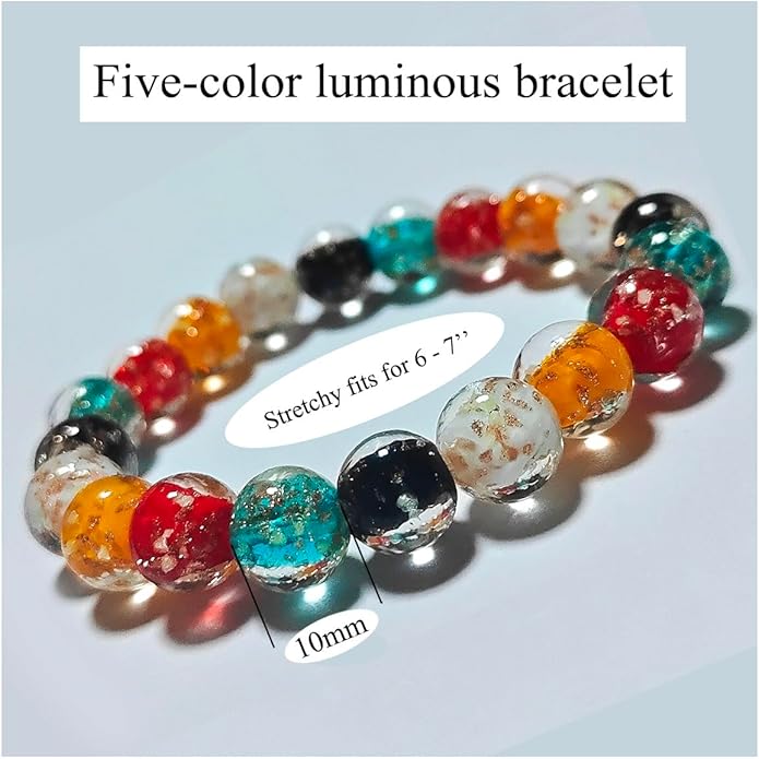 Handmade Glow-in-the-Dark Beaded Bracelet, Luminous Wrist Accessory, Fashion Bracelet for Women, Ideal Gift for Night Events, Parties & Birthdays