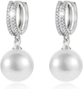 Pearl Earrings for Women 14K Gold Plated Hypoallergenic Pearl Earrings 5A Cubic Zirconia Dangle Earrings Elegant Jewelry