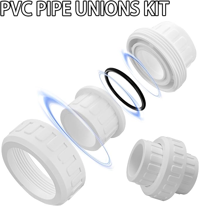 1/2" PVC Union Coupling Pipe Fitting PVC Adapter Schedule 40, EPDM O-Ring - Image 4