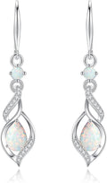 FANCIME Gift for Women Birthstone Dangle Earrings for Her Teardrop Birthstone Earrings S925 Sterling Silver infinity Love Birthday Gifts for Mom Women