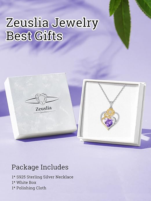 Valentine's Day Gifts for Wife 925 Sterling Silver Double Birthstone Pendant Necklaces I Love You for Always and Forever Necklace Anniversary Birthday Gifts for Wife Girlfriend Mom Her