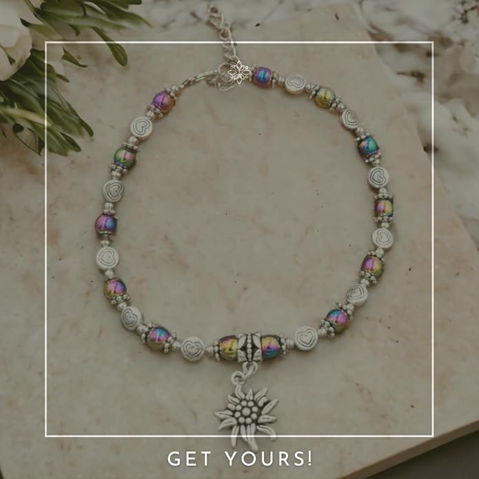 BESHEEK Rainbow Anklet Bracelet Hue Twisted Hematite and Round Artisan Beaded Anklet with Extension Handmade Hypoallergenic Beach Gala Wedding Style Jewelry