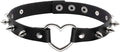 Eigso Vintage Punk Goth Studded Rivet Pu Leather Collar Choker Necklace with Spikes Adjustable