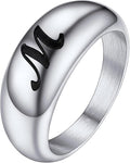 GOLDCHIC JEWELRY Chunky Dome Ring for Women, Stainless Steel Bold Stacking Croissant Statement Ring For Men (Size 7-12, Custom)
