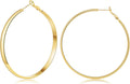 Gacimy 14K Gold Plated Hoop Earrings for Women, 14k Real Gold Plated with 925 Sterling Silver Post, Hypoallergenic Lightweight Thick Hoops Earrings for Women Trendy