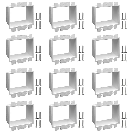 2-Gang BE2 Non-Metallic Electrical Power Outlet Box Extender, 12 Pack | ETL by XGGYA