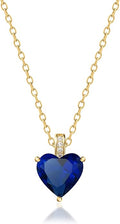 Genuine Birthstone Necklace for Women, Heart Love Necklace, Birthday Gifts for Her