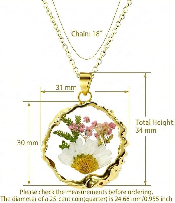 Birth Flower Necklace,1-12 Birth Month Flower Handmade Pendant Necklaces for Women Personalized Custom Floral Jewelry,Boho jewelry,Birthday Gift for Women Girls Best Friend
