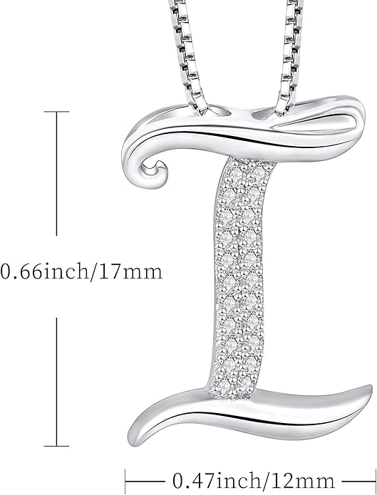 STARCHENIE Initial Necklace for Women 925 Sterling Silver Letter A-Z Pendant 26 Alphabet Jewelry