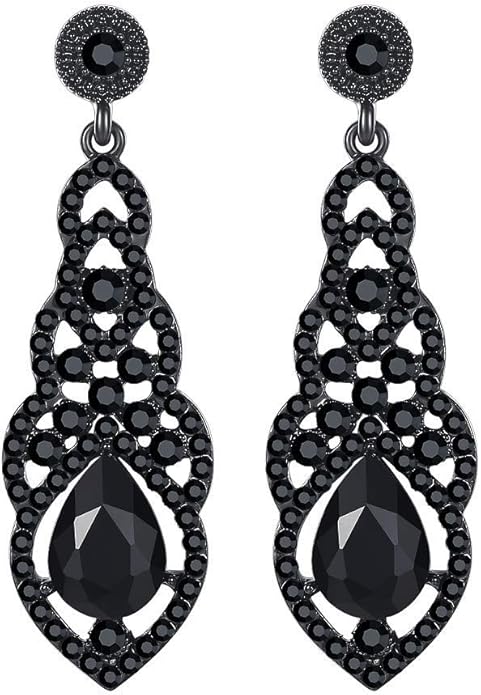mecresh Women's Alloy Teardrop Crystal Chandelier Dangle Earrings