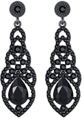 mecresh Women's Alloy Teardrop Crystal Chandelier Dangle Earrings