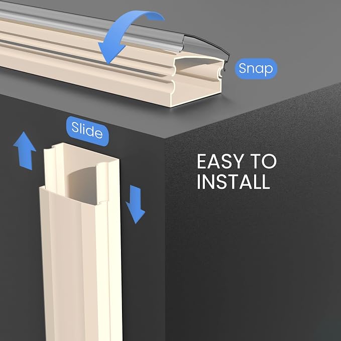 Cord Covers for Wires on Wall - 150in Cable Management Cable Hider - Cord - Image 4