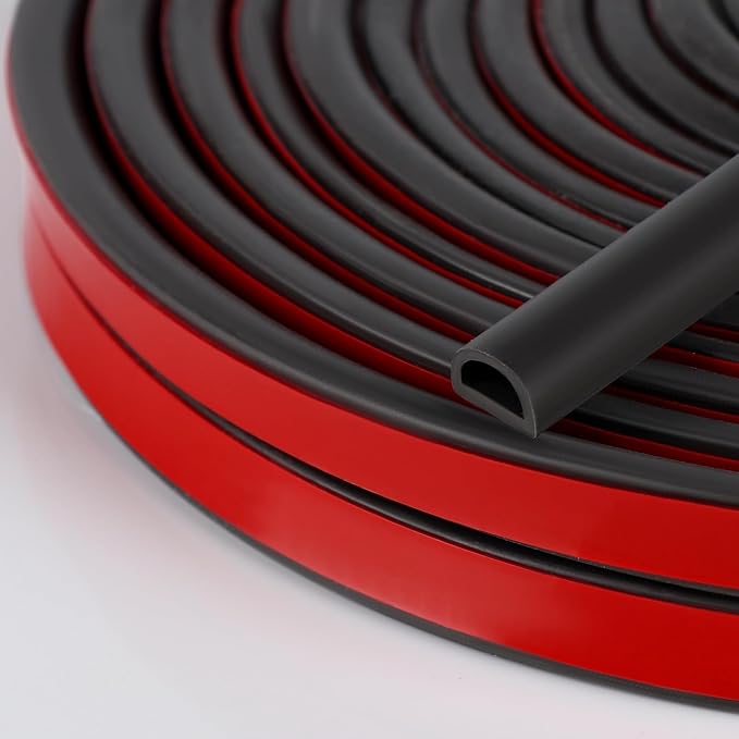 20FT D-Shaped Silicone Weather Stripping Door Seal, 0.4 x 0.2 Inch | by NeywayMadeforRepairNeeds