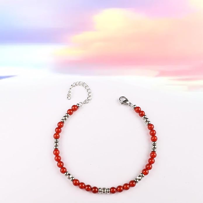 Natural Gem Stone Beaded Bracelets for Women Adjustable Stainless Steel Agate Lapis Tiger Eye Aventurine Rose Quartz