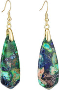 Boho Women Natural Stone Earrings Unique Healing Imperial Jasper Gemstone Energy Hypoallergenic Lightweight Dangle Drop Earrings Multiple Styles Earrings Jewelry for Birthday Party Gift