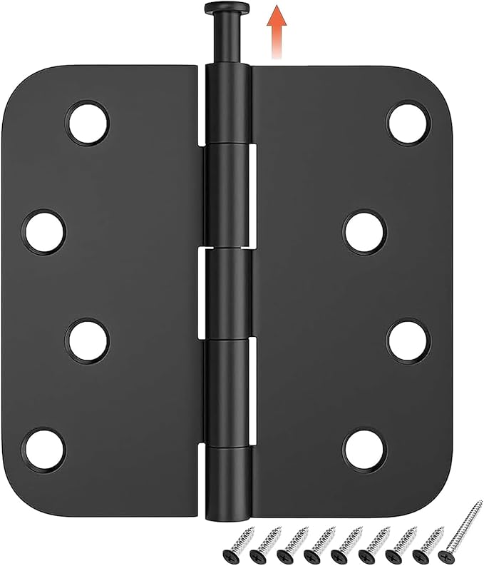 HOSOM 3 Pack Heavy Duty Door Hinges, Matte Black Door Hinges 4 Inch x 4 Inch - Image 8