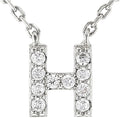 JTV Sterling Silver Initial Necklace for Women, 0.13 CTW White Cubic Zirconia Letter Pendant, Rhodium-Plated, Personalized Monogram Jewelry, Gift Box Included, 18”