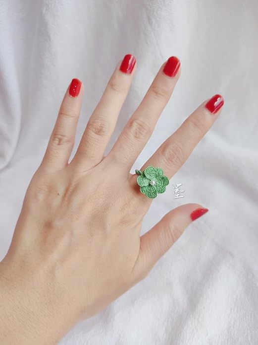 Wedding Band Promise Ring for Her Crochet Statement Cute Ring Size Adjustable Sturdy Unique Ring for Birthday Gift Valentine’s Day Gift