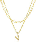 adoyi Valentines Day Gifts for Women Hers Dainty 14K Gold Plated Heart Initial Necklaces Layered Letter A-Z Pendant Necklace Stack Trendy Jewelry Birthday Valentines Day Gifts for Women Jewelry