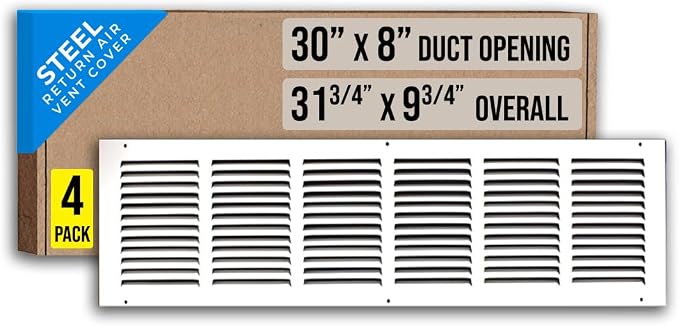 Fits 30x8 Duct Opening | Steel Return Air Grille by Handua | Vent Cover Grill by Handua