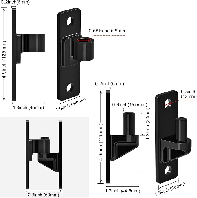 Insaga Heavy Duty Gate Hinges, 6mm Thick Rustproof Hinges - Image 5