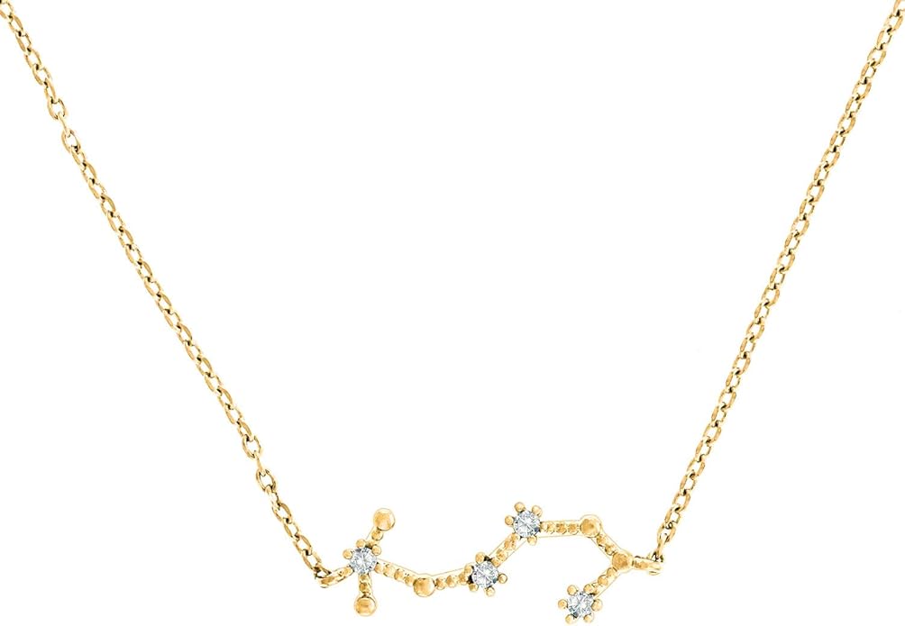 PAVOI 14K Gold Plated Astrology Constellation Horoscope Zodiac Necklace 16-18"