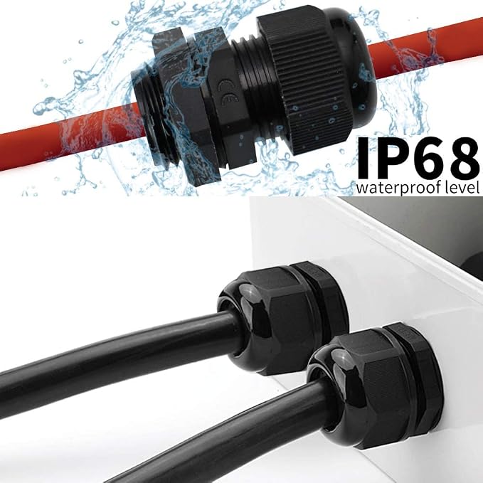 MAKERELE 12pcs 1/2" NPT Cable Gland Waterproof IP68 Strain Relief Connector | - Image 3