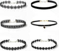 Gothic Black Velvet Choker Set for Womens Vintage Gothic Lace Vampire Choker Necklace Adjustable Layered Lace Chokers Halloween Jewelry