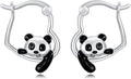 Hypoallergenic Earrings Rabbit Tiger Teddy Koala Puppy Panther Peacock Earrings Sterling Silver Animal Hug Hoop Earrings Jewelry Mothers Day Graduation Birthday Gifts for Women