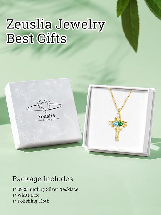 Valentine's Day Gifts for Wife 925 Sterling Silver Double Birthstone Pendant Necklaces I Love You for Always and Forever Necklace Anniversary Birthday Gifts for Wife Girlfriend Mom Her