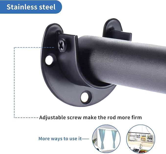 Rise age Stainless Steel Closet Rod Bracket, 1-1/4 Inch Diameter Closet Rod - Image 6