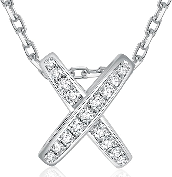 Lab Grown Diamond Necklace, Solid 925 Sterling Silver with Round Cut, Fine Jewelry for Women Anniversary Birthday Valentine’s Day Gifts