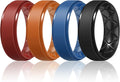 Egnaro Men's Rings 8.5mm Wide-2mm Thick Inner Arc Ergonomic Breathable Rubber Wedding bands-Hypoallergenic for Gym/Outdoor/Gift((1-7 Variety Pack with Half Size)