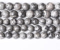 4mm 90pcs A+ Natural Map Jasper Gemstone Beads Gray Energy Stone Healing Power for Jewelry Making DIY Bracelet (Grey Map Stone, 4mm)