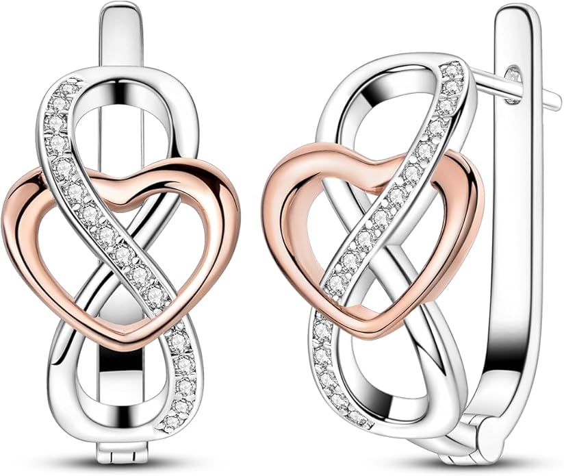 NARMO Earrings for Women 925 Sterling Silver Heart Hoops Small Colorful Rainbow Hoop Earrings Huggie Earrings