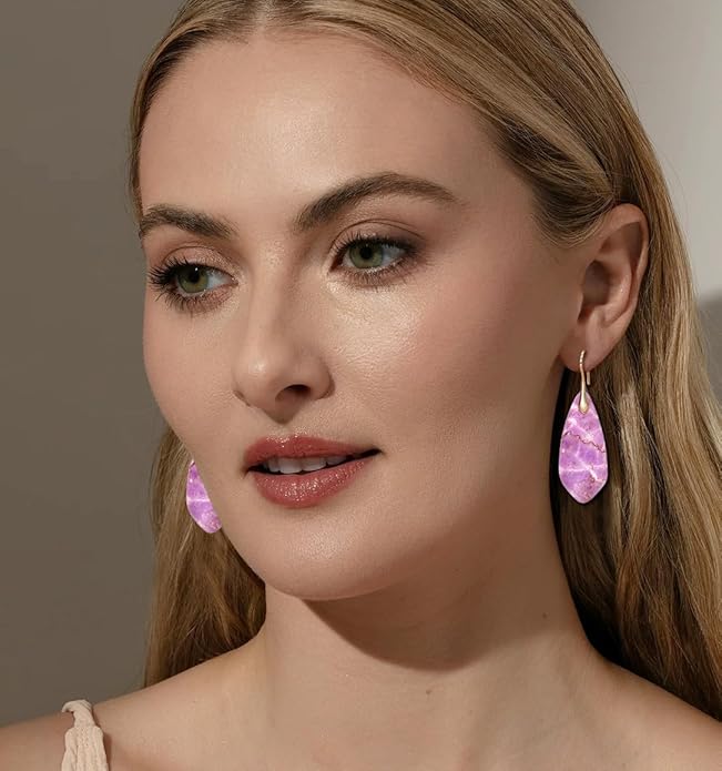 Natural Stone Earrings Multishape Dangle Drop Earrings Boho Stone Earring for Women