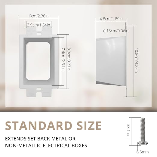 1-Gang BE1 Non-Metallic Electrical Power Outlet Box Extender, Outlet Box - Image 2