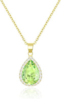 Linawe Crystal Chain Necklace for Women Trendy, Imitation Diamond Pendant, Statement Cubic Zirconia Boho Jewelry Set, 14K Gold/Rose Gold/Silver Birthstone Necklace