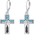 YFN Mountain Earrings 925 Sterling Silver Abalone Dangle Drop Mountain Jewelry Gift for Skiers, Hikers, Campers, Climbers and Nature Lovers