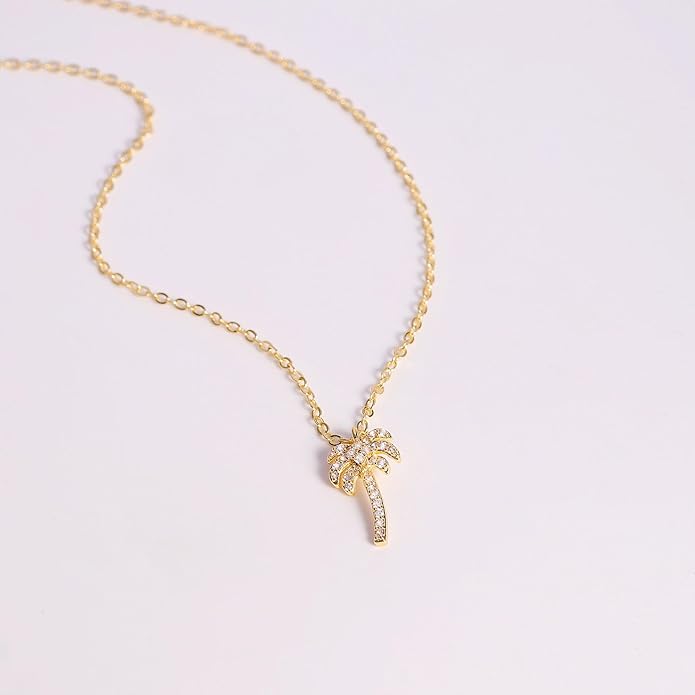14K Gold Plated Dainty Pendant Butterfly Bead Boot Bee Baseball Flower Compass Airplane Heart Hummingbird Tree Necklace Simple Jewelry Gift for Women