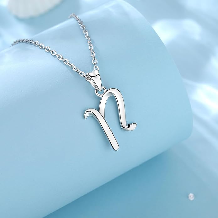 EUDORA Sterling Silver Initial Necklaces for Women, Classic 26 Letter Neckless Gifts for Girls, Sister, Mother Daughter, 18 inch Chain