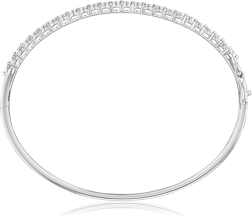 Reeds 1/4ctw Diamond Sterling Silver Bangle Bracelet