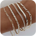 DEARMAY Gold Bracelets for Women Waterproof, 14K Gold Plated Jewelry Sets Trendy Thin Dainty Stackable Cuban Link Paperclip Chain Bracelet Pack Fashion Accessories Gifts for Womens