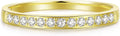 14K Gold Moissanite Wedding Bands, Womens Wedding Band Ring, 2mm Stacking Rings, 14K Gold Moissanite Eternity Band
