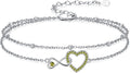 Anklet for Women 925 Sterling Silver Double Infinity Ankle Bracelet Waterproof Summer Jewelry Anniversary Birthday Gifts for Her