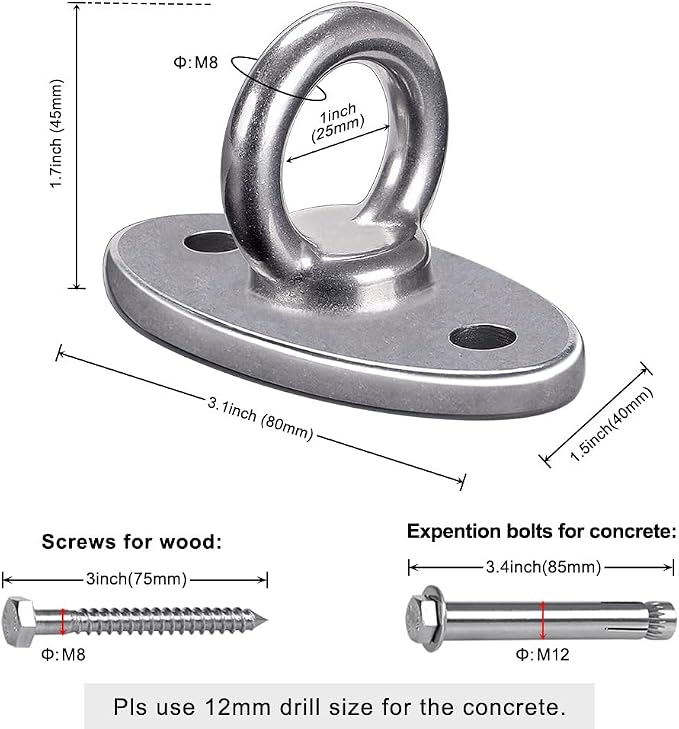 Wall Ceiling Mount Bracket for Suspension Strap Trainer, 2800lb Capacity - Image 7