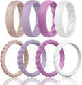 Egnaro Women's Bridal Rings Sets, Inner Arc Ergonomic Breathable Design Silicone Rubber Wedding Bands