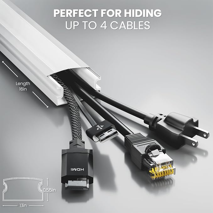 Cord Covers for Wires on Wall - 150in Cable Management Cable Hider - Cord - Image 3